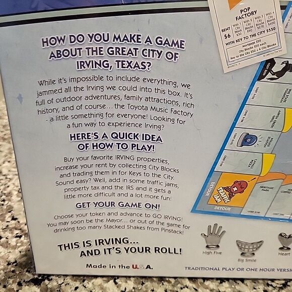 Irvingopoly Irving Texas Monopoly Board Game by Late‎ for the Sky - Picture 6 of 7
